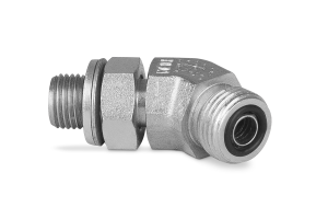 Przyłączka kolankowa 45° z przeciwnakrętką 1/2” BSP-13/16” ORFS 6260-08-11