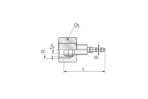 Końcówka do węża pomiarowego DN3 prosta z nakrętką DKL P11-03 M14x1,5 45R20003