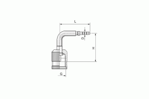 Końcówka do węża pomiarowego DN2 kolanko 90st. z nakrętką, minimes M16x2 31TTN090 z zaślepką