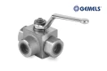 Zawór kulowy 3-drogowy Gemels GE3L 3/8" BSP DN10 500 bar typ L AISI 316L GE3GGT24044A000