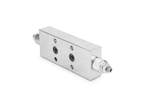 Zawór zwrotny sterowany przeciążeniowy bliźniaczy płytowy 3/8" 40l./min. 60-350bar stal VBCF3802S Oleoweb