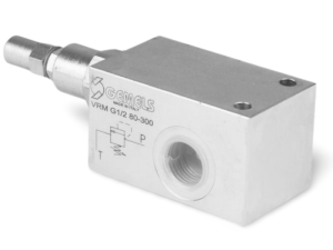 Zawór przeciążeniowy VRM G3/8” 10-180 bar 45 l./min. kapturek z wyjściem pod manometr M1/4" stal NVR2G020000