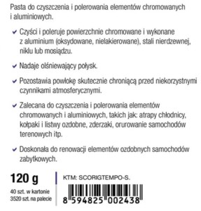 Pasta do polerowania powierzchni chromowanych TEMPO 120g
