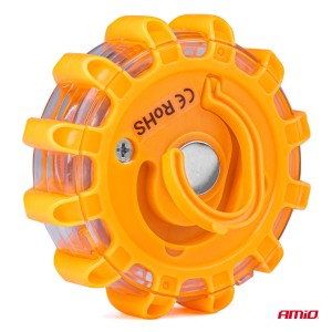 Lampa ostrzegawcza awaryjna z funkcją latarki 3xAAA IP65 12SMD + 3SMD światło czerwone AMIO-02499