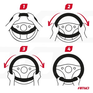 Pokrowiec nakładka na kierownicę samochodową M 37-39cm SWC-15-M AMIO-01380