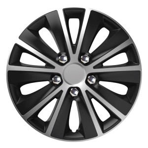 Kołpak samochodowy czarno srebrny ze śrubami chrom Rapide NC 15" cali