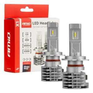 Żarówki samochodowe LED seria X1 H7 6500K Canbus AMIO-02966