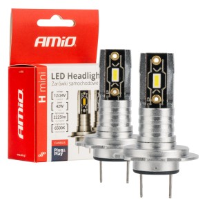 Żarówki samochodowe LED seria H-mini H7 H18 6500K Canbus AMIO-03332