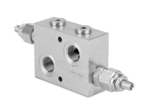 Zawór przeciążeniowy w ukł. krzyżowym 1/2” BSP 80 l./min. 130-350 bar imbus DPRF800330A