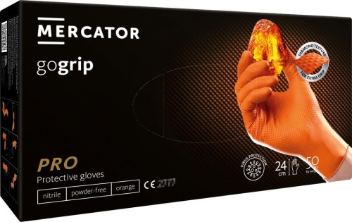 Rękawice nitrylowe Mercator GoGrip Orange L 50 szt.