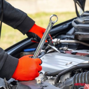 Klucze oczkowe odgięte zestaw kluczy odgiętych 6-22 mm 8 szt. AMIO-04196