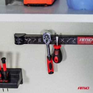 Uchwyty listwy magnetyczne na narzędzia 1x20cm 1x30,5cm 1x46cm zestaw AMIO-04263