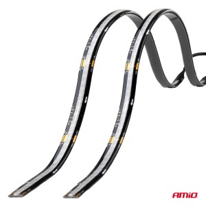 Paski LED COB do samochodu wielobarwne multi kolor RGB z pilotem 2x30cm 12V AMIO-04579