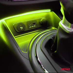 Paski LED COB do samochodu zielone 2x30cm 12V AMIO-04573