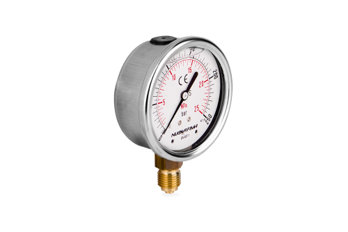 Manometr glicerynowy DN63 radialny 1/4” (0-250)bar