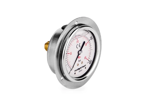 Manometr glicerynowy DN63 tablicowy TL 1/4” (0-400)bar