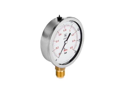 manometr glicerynowy dn100 radialny z przyłączem 1/2"