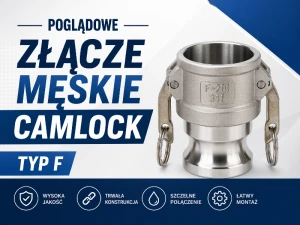 Złącze CAMLOCK typ F 1 1/2" gwint zewnętrzny BSP polipropylen