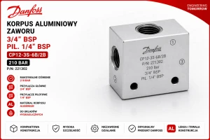 Korpus aluminiowy zaworu 3/4" BSP pil.1/4" BSP 210Bar CP12-3S-6B/2B P/N: 221302