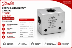 Korpus aluminiowy zaworu 1" BSP 210Bar SDC16-2-S8B P/N: 11146392