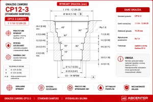Korpus aluminiowy zaworu podwójny w układzie krzyżowym 3/8" 210Bar BSP DCP08-2-S3B P/N: 11135651