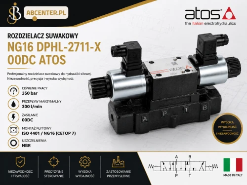 Rozdzielacz suwakowy NG16 DPHL-2711-X 00DC Atos