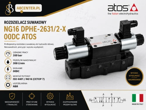 Rozdzielacz suwakowy NG16 DPHE-2631/2-X-00DC Atos