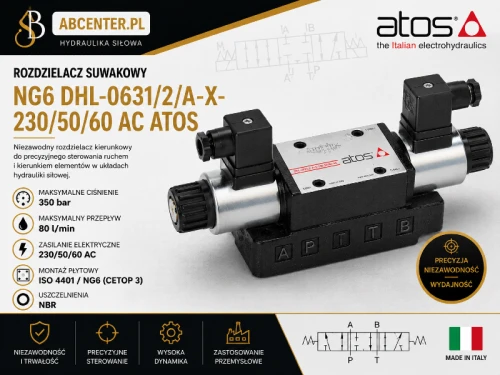 Rozdzielacz suwakowy NG6 DHL-0631-2-A-X-230-50-60 AC Atos.