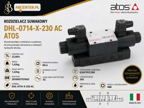 Rozdzielacz suwakowy NG6 DHL-0714-X-230 AC Atos.