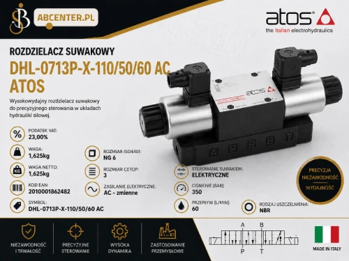 Rozdzielacz suwakowy NG6 DHL-0713P-X-110-50-60 AC Atos.