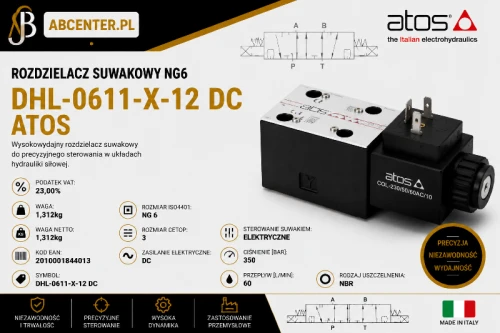 Rozdzielacz suwakowy NG6 DHL-0611-X-12 DC Atos – ABcenter.pl