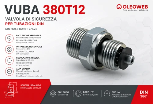 Zawór przeciw pęknięciu przewodu w złączce 3/8" BSP - M18x1,5 12L VUBA380T12