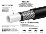 Przewód hamulcowy PTFE w oplocie stalowym DN 1/8" (3,2 mm) 275 bar – czarny