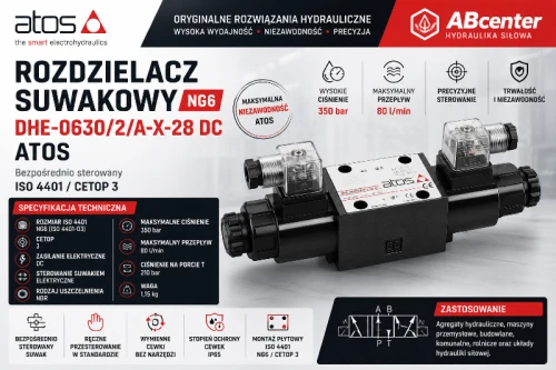 Rozdzielacz hydrauliczny Atos DHE-0630/2/A-X-28 DC CETOP 3