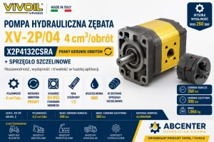 Pompa hydrauliczna zębata XV-2P/04 4 cm³/obr. BH Ø52 X2P4132CSRA + sprzęgło szczelinowe Vivoil / Vivolo