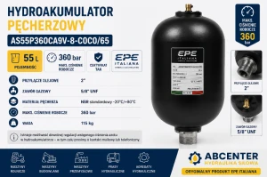 Hydroakumulator pęcherzowy 55 l 360 bar AS55P360CA9V-8-C0C0/65 EPE Italiana