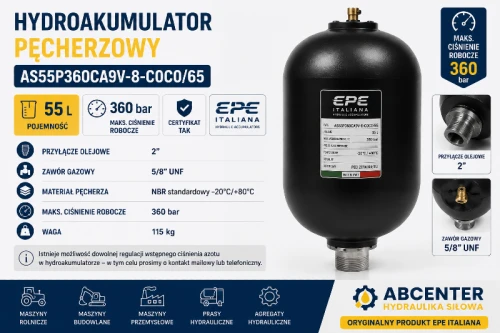 Hydroakumulator pęcherzowy EPE AS55P360CA9V