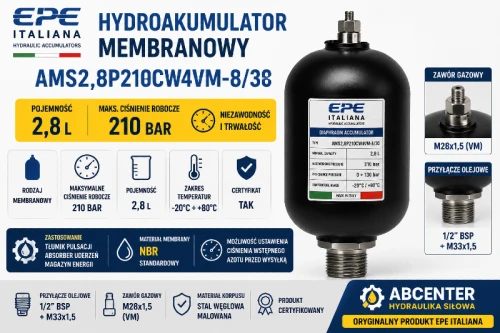 Hydroakumulator membranowy EPE Italiana AMS2,8P210CW4VM-8/30