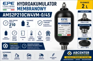 Hydroakumulator membranowy 2 l 210 bar AMS2P210CW4VM-0/45 EPE Italiana