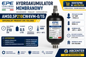 Hydroakumulator membranowy 0,5 l 210 bar AMS0,5P210CW4VM-0/15 EPE Italiana