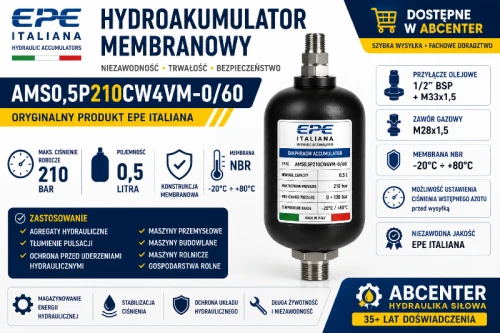 Hydroakumulator membranowy AMS0,5P210CW4VM-0/60 EPE Italiana