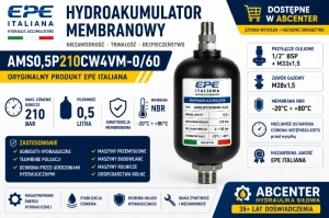 Hydroakumulator membranowy 0,5 l 210 bar AMS0,5P210CW4VM-0/23 EPE Italiana