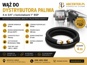 Wąż do dystrybutora paliwa 4 m 3/4" 1" BSP do PIUSI | ABcenter 