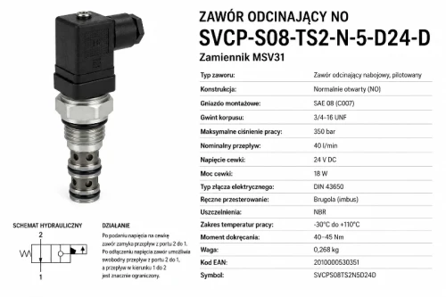 Zawór odcinający SVCP-S08-TS2-N-5-D24-D 24V