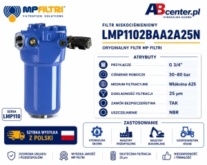 Filtr niskociśnieniowy LMP1102BAA2A25N 3/4" 80 bar MP Filtri