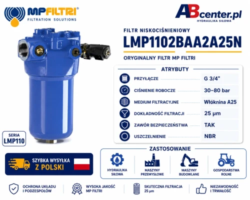 Filtr niskociśnieniowy MP Filtri LMP1102BAA2A25N