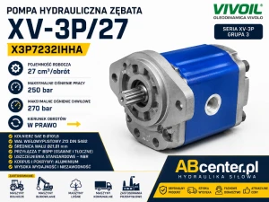 Pompa hydrauliczna zębata XV-3P/27 27 cm³/obr. SAE B X3P7232IHHA Vivoil
