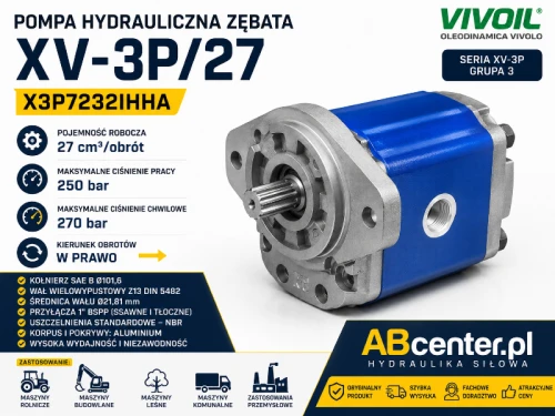 Pompa hydrauliczna zębata Vivoil XV-3P/27 X3P7232IHHA SAE B 27 cm³ ABcenter.pl