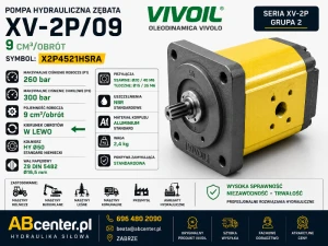 Pompa hydrauliczna zębata XV-2P/09 9 cm³/obr. HY Ø50 X2P4521HSRA Vivoil