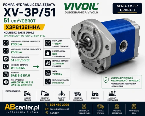 Pompa hydrauliczna zębata Vivoil XV-3P/51 X3P8132IHHA SAE B ABcenter.pl